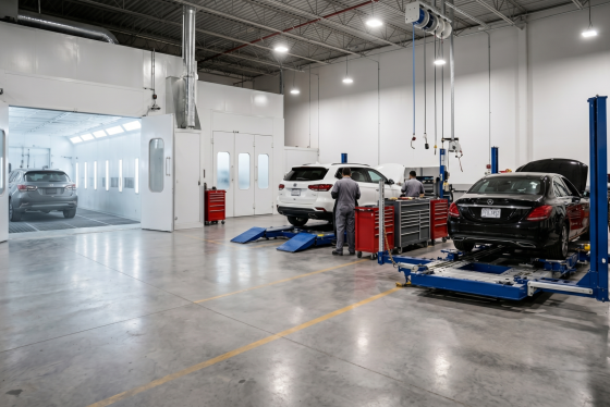 Auto body and collision repair shop image representing a North York business for sale